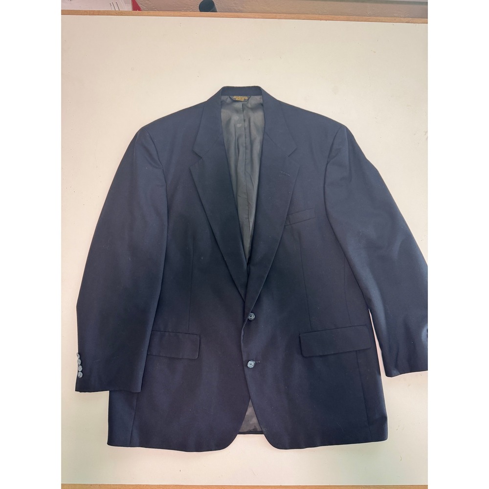 Turnbury Blazer Mens 48 Navy Blue Excellent Wool 2 Button USA Suit Jacket